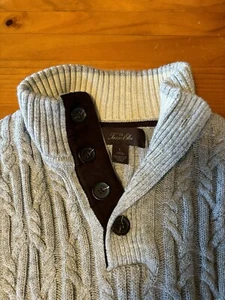 Men’s Cable Sweater L Gray Winter Cozy Knit Nordstrom Macys - Bild 1 von 7
