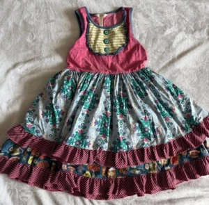 Matilda Jane Make Believe Put on a Show Cookie Twirl Tea Ruffle Dress Girls 8 - Picture 1 of 5