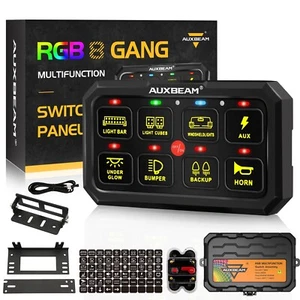 RA80 12V/24V 8 Gang Switch Panel RGB On-Off LED Car Switch Panel Circuit Control - Picture 1 of 12