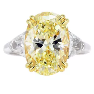 Vintage design 18K Fancy Yellow 2.20 CTW Oval cut Diamond Ring GIA certified - Picture 1 of 4