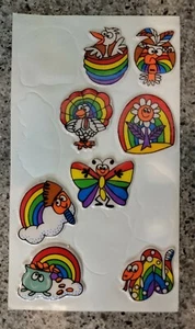 Vintage 80er Russ Puffy Aufkleber Regenbögen Super Stick Ons Retro Schmetterling - Bild 1 von 4