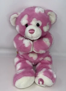 Build A Bear Love Pink White Hearts Teddy Bear 15" Plush Stuffed Animal - Picture 1 of 8