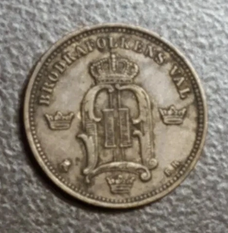 1894 SWEDEN 10 ORE OLD SILVER COIN KM 755 Cover
