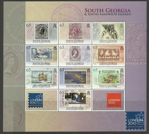 SOUTH GEORGIA -SG492A-501 LONDON 2010 FESTIVAL OF STAMPS SHEETLET MNH - Picture 1 of 1