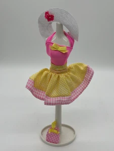 Barbie Pretty Picnic Fashions #3808 Periwinkle Cuadros Top Encaje Corto con Volantes - Imagen 1 de 2