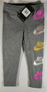 New Nike Little Girls Futura Shine Leggings (Carbon Heather) 36F057-GEH - Picture 1 of 2