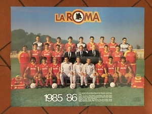 SOCCER POSTER DELLA RIVISTA LA ROMA FORMAZIONE SQUADRA 1985-86 - Foto 1 di 1