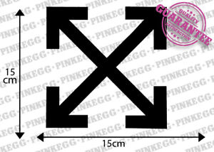 X2 BIG "OFF White Cross' logo stickers Skateboards,Bikes,Walls,Vans,Laptops