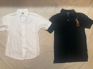 2PC Polo Ralph Lauren Chaps Boys Youth Dress Shirt Lot Size Small (8) CLEAN - Picture 1 of 11