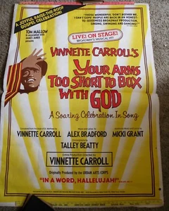 Vtg YOUR ARMS TOO SHORT TO BOX WITH GOD Poster Musical Comedy Theater Print - Picture 1 of 3