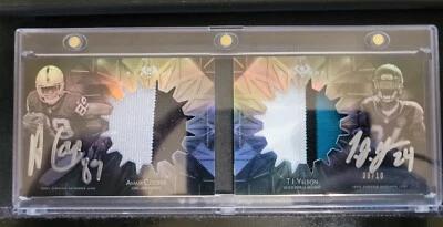 2015 Topps Diamond football  Dual Rookie Auto Jumbo Patch Book Amari Cooper 8/10 - Image 1 of 4