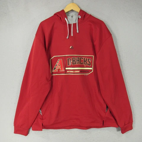 Arizona Diamondbacks Hoodie Mens Extra Large Red Long Sleeve Authentic Majestic Cover