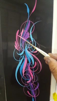 PREMIUM REAL HAIR "Pro Series" # 1 Scrolling & Pinstriping PROFESSIONAL Brush Foto 1 de 4