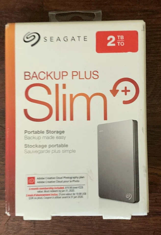 New Sealed Seagate Backup Plus Black Slim USB 3.0 2TB External Hard Drive HDD - Image 1 of 1