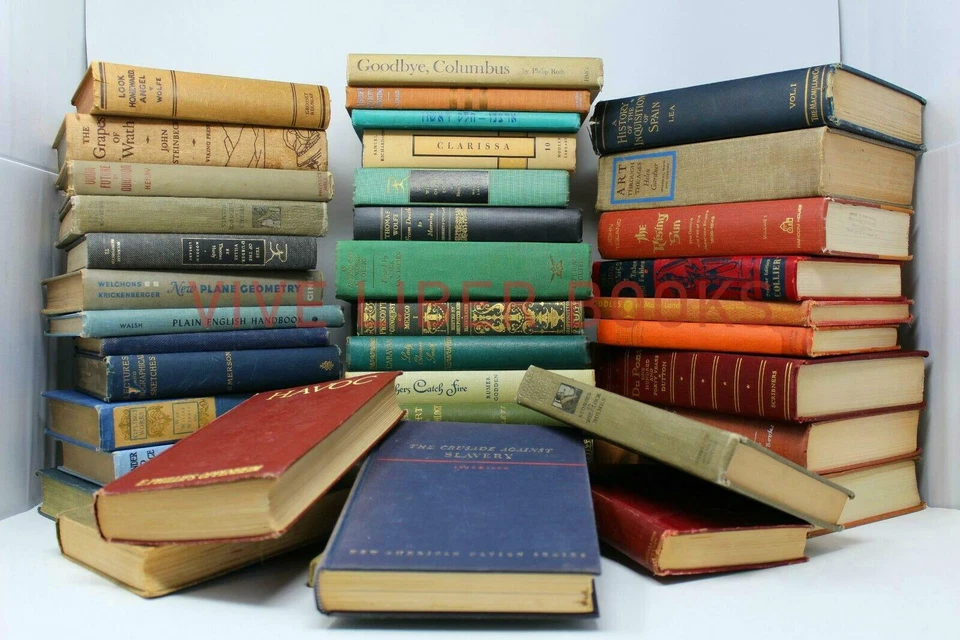 Lot of 10 Vintage Old Rare Antique Hardcover Books - Mixed Color - Random Foto 1 de 1