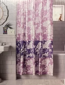 FLORAL ROSES Purple Lavender Boho Chic Ombre Florals 100% Cotton Shower Curtain - Picture 1 of 18