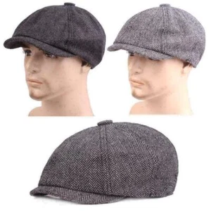 Caballeros Hombres Gorra Plana Gris Espiga Bakerboy Newsboy S8T4 - Imagen 1 de 8