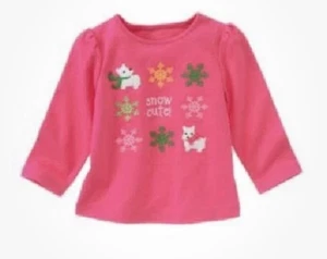 Nuevo Top Gymboree Niñas Alegre Todo el Camino Rosa Nieve Lindo Copo de Nieve Talla 2t - Imagen 1 de 2