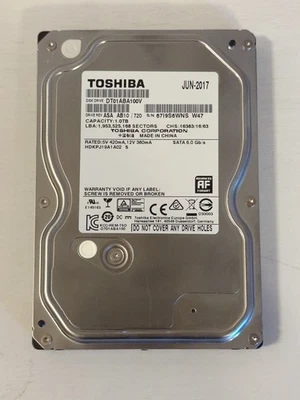 Toshiba DT01ABA100V 1TB, Internal, 5700 RPM 3.5 inch Internal Desktop Drive - Image 1 of 3