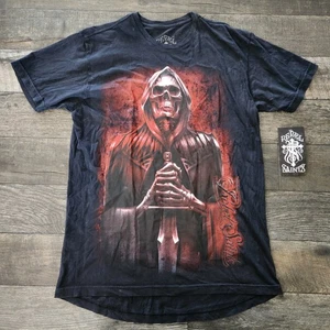 Rebel Saint by Affliction Men's T-Shirt Tee Gatekeeper Reaper Mens XL Gray - Picture 1 of 9