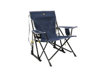 GCI Outdoor Kickback Rocker Folding Camping Rocking Chair with Cup Holder Blue - Picture 1 of 6