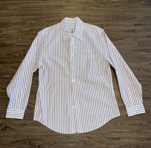 Brooks Brothers Shirt Mens Large Red Stripe Regent Button Front Long Sleeve - Picture 1 of 4