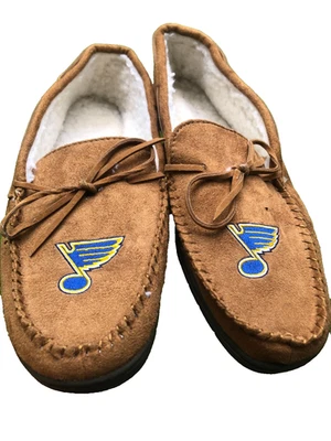 NHL St. Louis Blues Moccasin Slippers Men's Large - Image 1 of 4