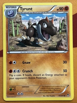 Pokemon Card - Tyrunt - Uncommon (61/111) Furious Fists *MP* - Image 1 of 2