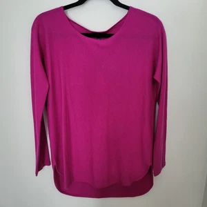 Suéter Eileen Fisher XS Cachemira Ligero Manga Larga Cuello Redondo Frambuesa Nuevo - Imagen 1 de 11