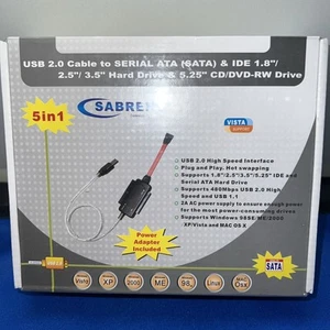 Sabrent USB-DSC5 USB 2.0 to SATA/IDE 2.5/3.5/5.25 Inch Hard/CD/DVD Drive Adapter - Photo 1/3