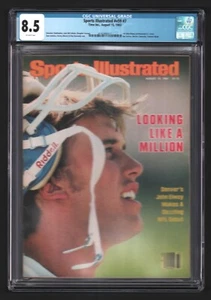 John Elway SPORTS ILLUSTRATED First Pro Cover FC Aug 15,1983 Newsstand CGC 8.5 - Picture 1 of 2