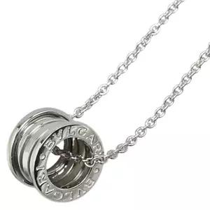 BVLGARI B zero1 3 Band Ring Necklace 16" 18k White Gold Auth #00724 - Picture 1 of 7