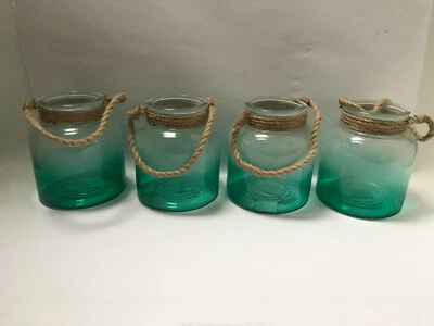 4 Stück Vase Glasvase Blumenvase Türkis Durchmesser Ø ca. 14cm Höhe ca. 16cm - Bild 1 von 3