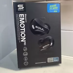 Soul Emotion Pro Earphones BLACK True Wireless Bluetooth Noise Cancelling Earbud - Picture 1 of 8