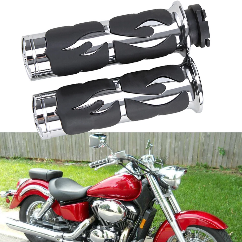 1" Motorcycle Hand Grips For Harley Road King Glide Softail Sportster 883 HONDA - Image 1 of 4