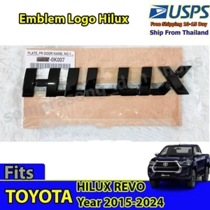 Black Emblem Logo Badge Fits Toyota Hilux REVO 2015-2024 Accessories - Picture 1 of 4