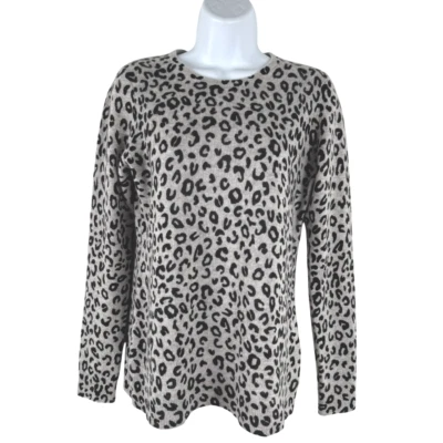 Charter Club роскошь кашемир свитер женщин маленький леопард серый новый с Ярлыками FS-1313 - Изображение 1 из 4