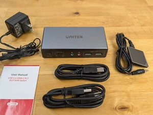 Unitek KVM Switch 4K 60Hz Dual Monitor HDMI | 2 PC Setup - Picture 1 of 7