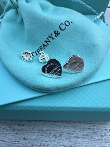 Tiffany And Co Heart Shape Solid Earrings Return To Tiffany 925