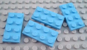 LEGO Lot of 4 Medium Blue 2x4 Plates - Picture 1 of 1
