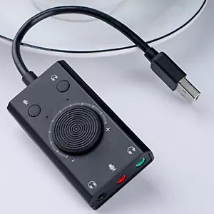 USB Sound Card Audio External Adapter 3.5mm Stereo for Headset Mic PS4 Laptop PC - Picture 1 of 14