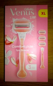 Gillette Venus Comfort Glide Spa Breeze Women's Razor + 3 Razor Blade Refills XL - Picture 1 of 5