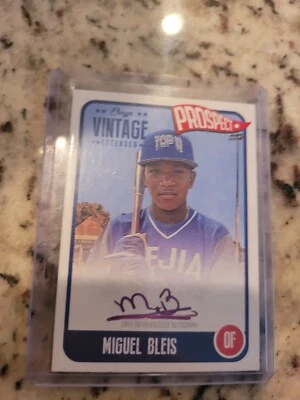 2020 Onyx Vintage Extended Purple Ink Auto 10/10 Miguel Bleis #EAMB Red Sox - Image 1 of 4