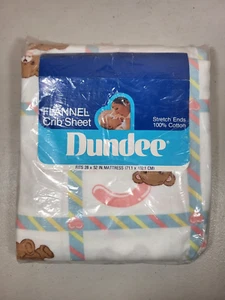 Vintage Dundee Baby Flannel Crib Sheet Fits 28 x 52 Mattress Teddy Bears - Picture 1 of 2
