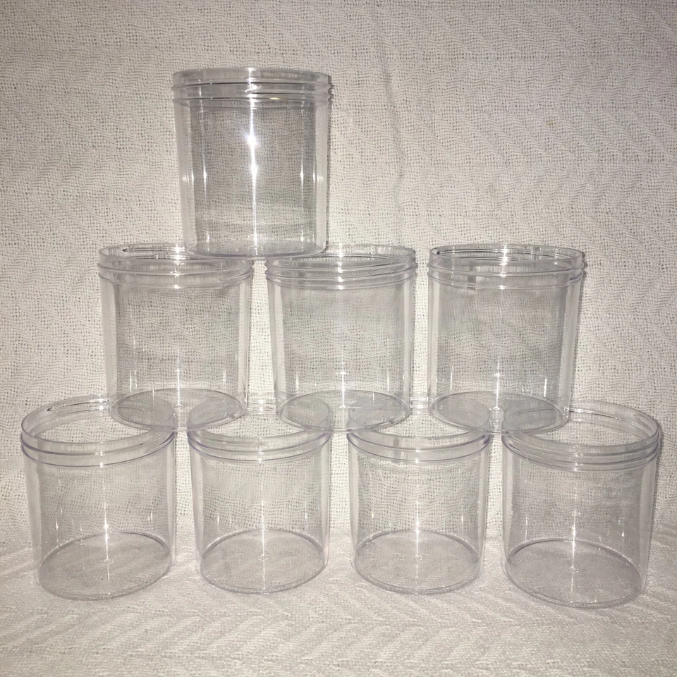 Frascos de plástico Uline S-99368 transparente redondo boca ancha 16 oz SOLO - 8 unidades - NUEVO Foto 1 de 4