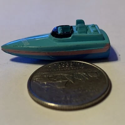 Vintage Galoob 1986 Micro Machines Speed Boat Type 2 Derby Teal Pink Variant - Image 1 of 4