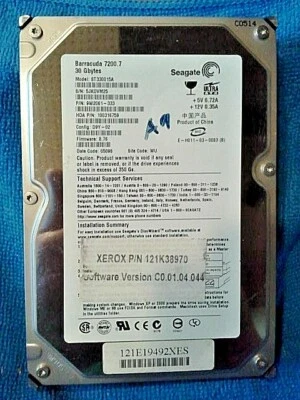 Seagate Barracuda 30GB Internal 7200RPM 3.5" (ST330015A) HDD XEROX P/N 121K38970 - Image 1 of 4