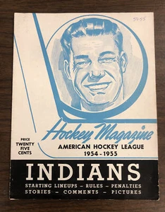 RARE 1954 AHL Springfield Indians vs Buffalo Bisons Hockey Program - Picture 1 of 5