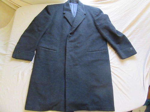 Mens Burberrys London Wool and Cashmere Long Overcoat Jacket Size L