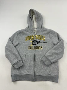 Lucky Brand Hoodie Sweatshirt Youth Boys Large 14/16 Gray Sherpa Lined Bulldogs - Picture 1 of 8